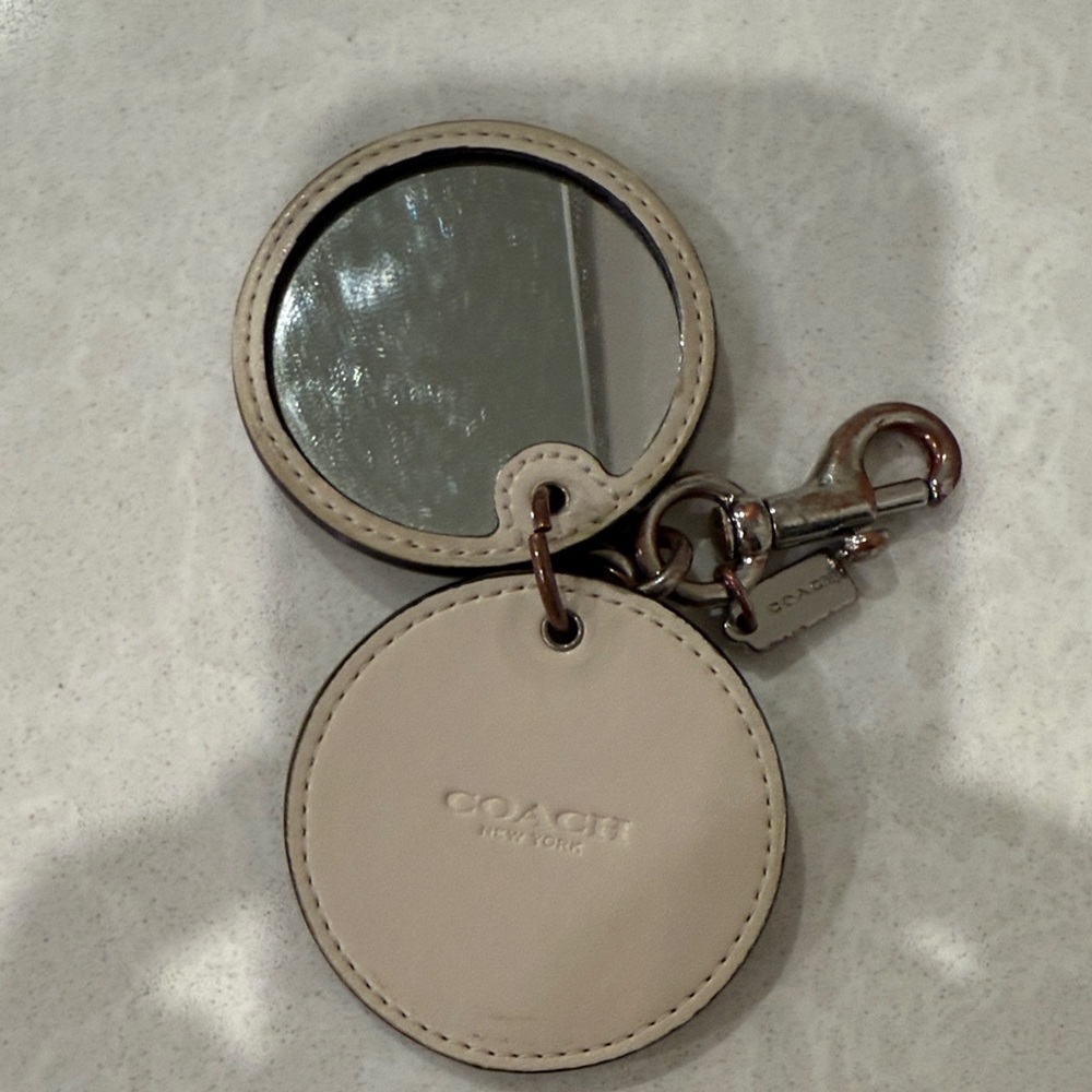 Coach Cream Mirror Keychain
